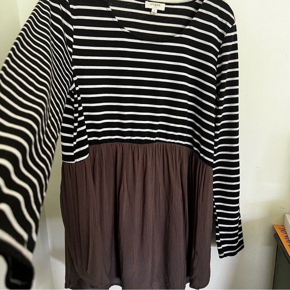 Umgee Striped Sz Large Black White Two Tone - Picture 3 of 7